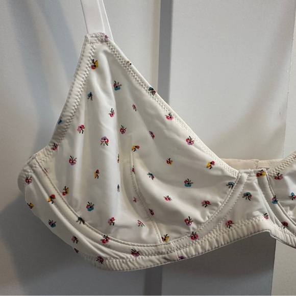 J. Crew White Floral Balconette Bra Size 36C - Picture 2 of 8